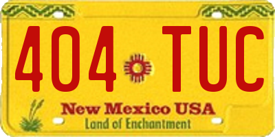 NM license plate 404TUC
