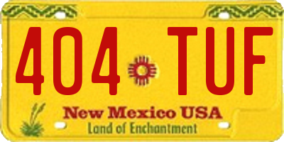 NM license plate 404TUF