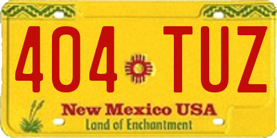 NM license plate 404TUZ