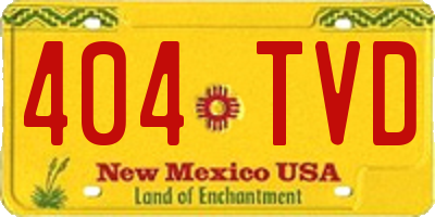NM license plate 404TVD