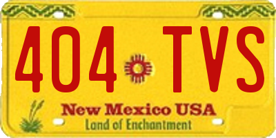 NM license plate 404TVS