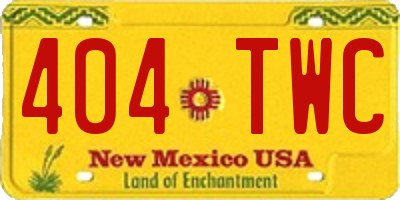 NM license plate 404TWC