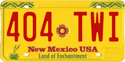 NM license plate 404TWI
