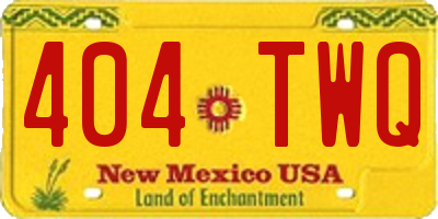 NM license plate 404TWQ