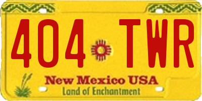 NM license plate 404TWR