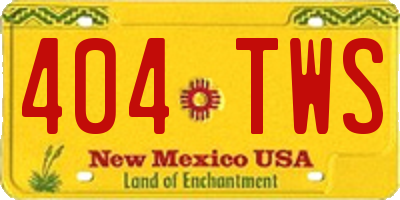 NM license plate 404TWS