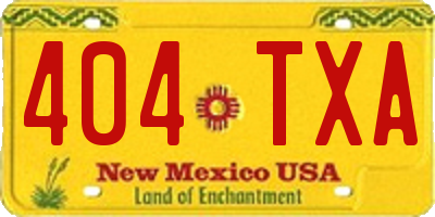NM license plate 404TXA