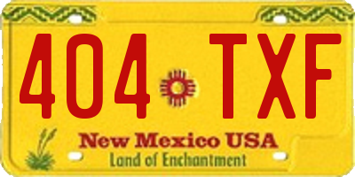 NM license plate 404TXF