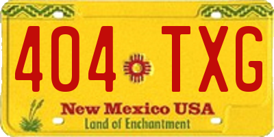 NM license plate 404TXG