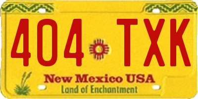 NM license plate 404TXK