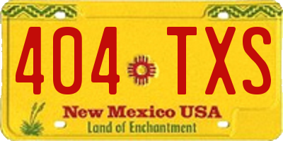 NM license plate 404TXS