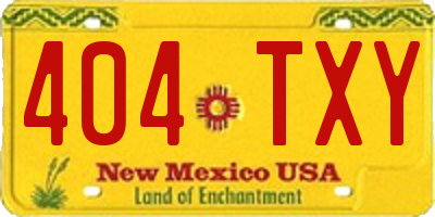 NM license plate 404TXY