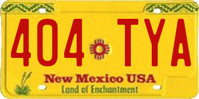 NM license plate 404TYA