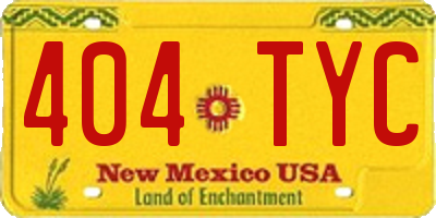 NM license plate 404TYC