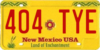 NM license plate 404TYE