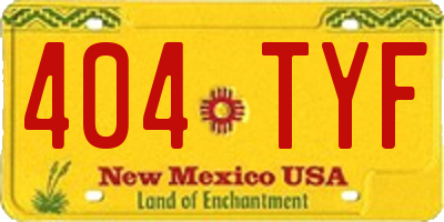 NM license plate 404TYF