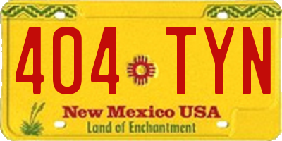 NM license plate 404TYN