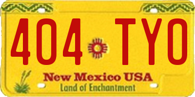 NM license plate 404TYO