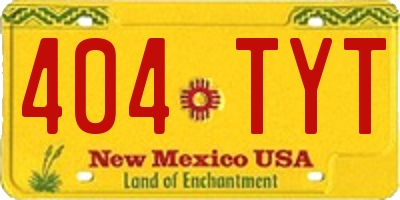 NM license plate 404TYT