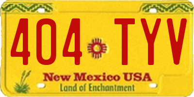 NM license plate 404TYV