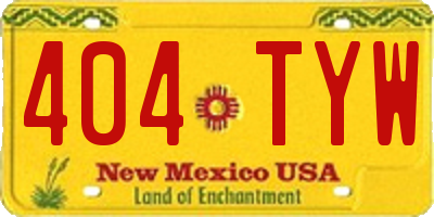 NM license plate 404TYW