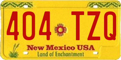 NM license plate 404TZQ