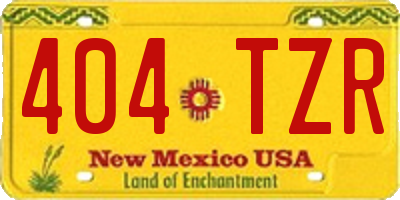 NM license plate 404TZR