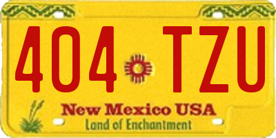 NM license plate 404TZU