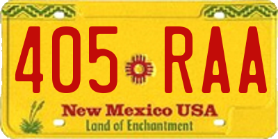 NM license plate 405RAA
