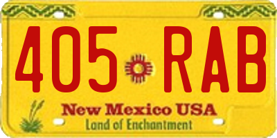 NM license plate 405RAB
