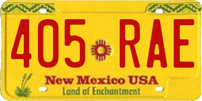 NM license plate 405RAE