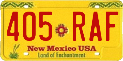 NM license plate 405RAF