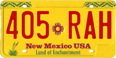 NM license plate 405RAH