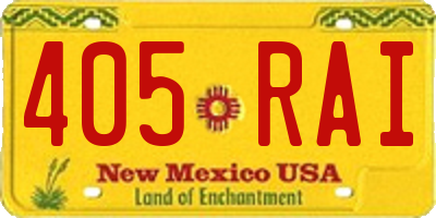 NM license plate 405RAI