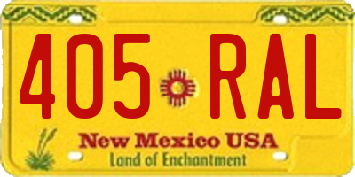 NM license plate 405RAL