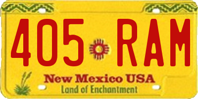 NM license plate 405RAM