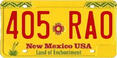 NM license plate 405RAO