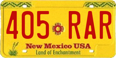 NM license plate 405RAR