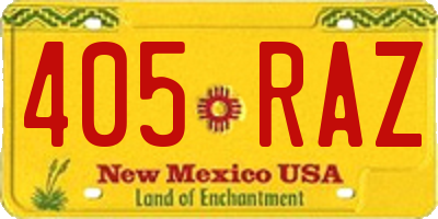 NM license plate 405RAZ