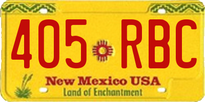 NM license plate 405RBC