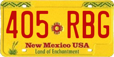 NM license plate 405RBG