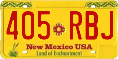 NM license plate 405RBJ