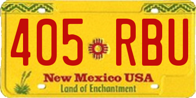 NM license plate 405RBU
