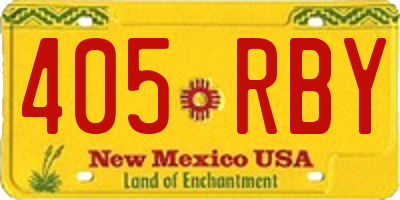 NM license plate 405RBY