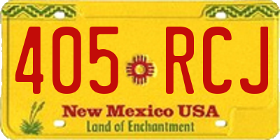 NM license plate 405RCJ