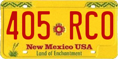 NM license plate 405RCO