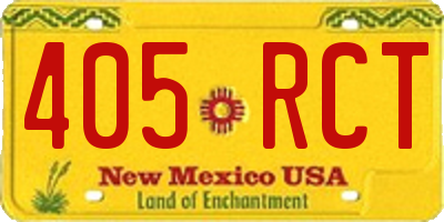 NM license plate 405RCT
