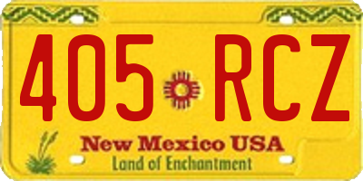 NM license plate 405RCZ