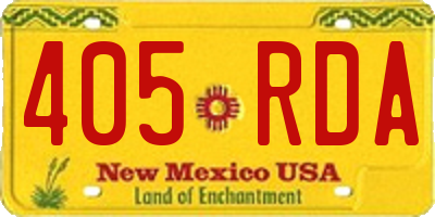 NM license plate 405RDA