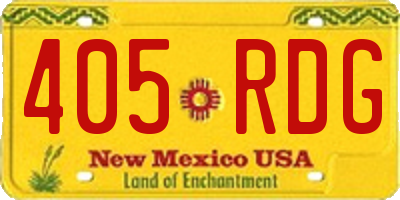 NM license plate 405RDG